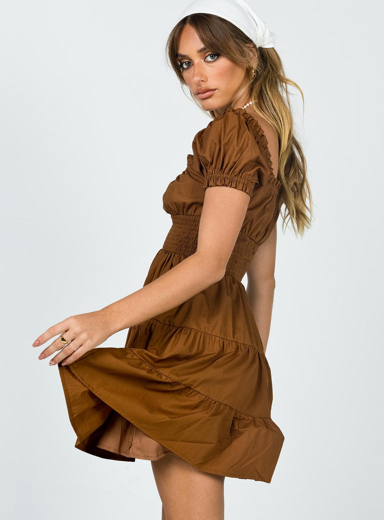 Daniela Mini Dress Chocolate Brown